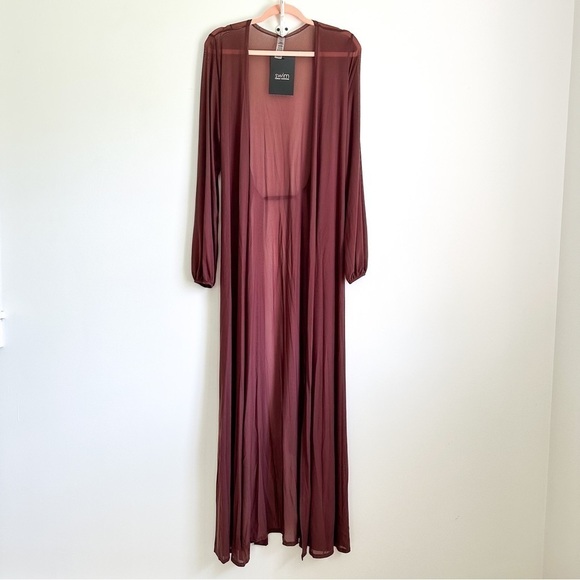 NWT Naked Wardrobe Lux Life Swim Coverup in Chocolate sz - Picture 4 of 8